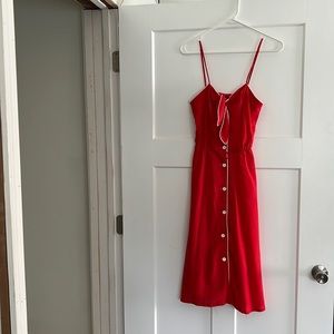 Vintage 1970s 1980s 1990s ILGWU Spaghetti Strap Button Down Sweetheart Dress